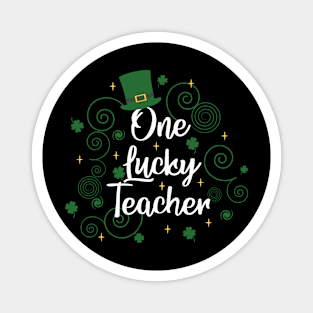 One Lucky Teacher Irish Clover Shamrock St Patricks Day Magnet